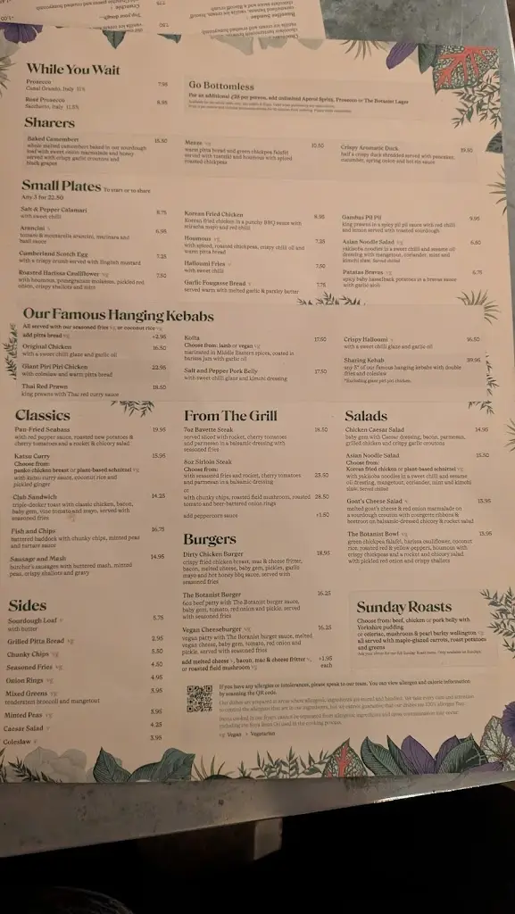 Menu_The Botanist Sheffield_Sheffield_image_1