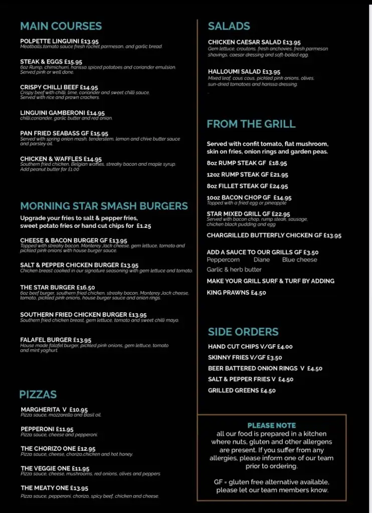 Menu_The Morning Star_Shaw_immagine_1