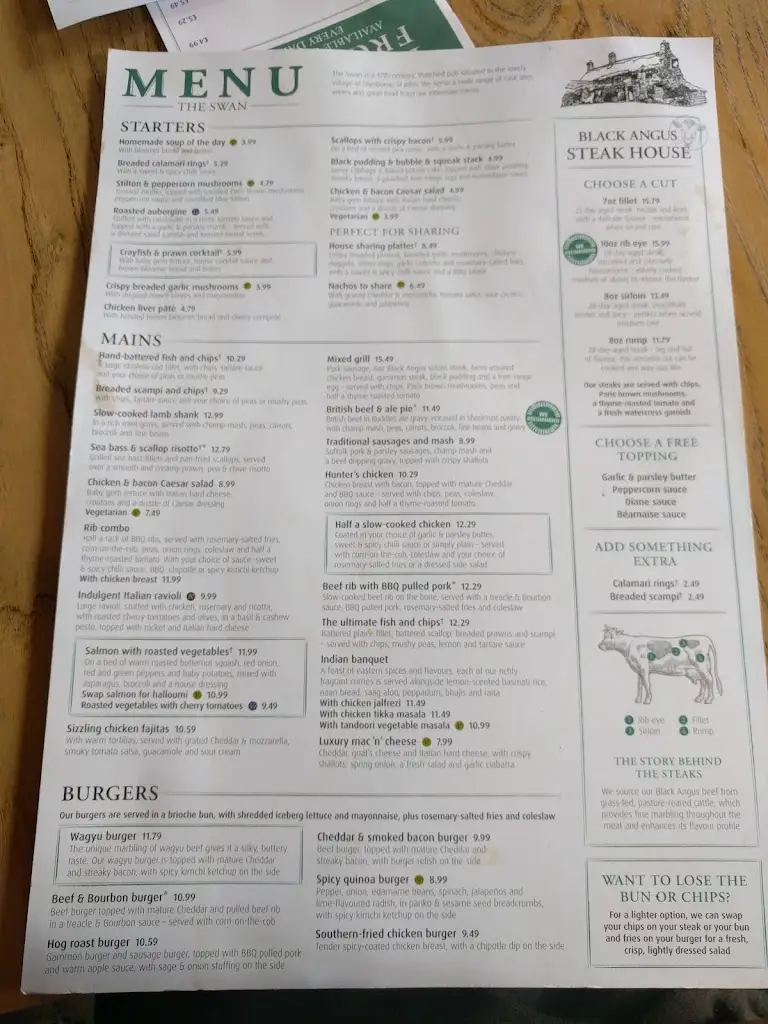 Menu_Swan_Sherborne St John_image_2