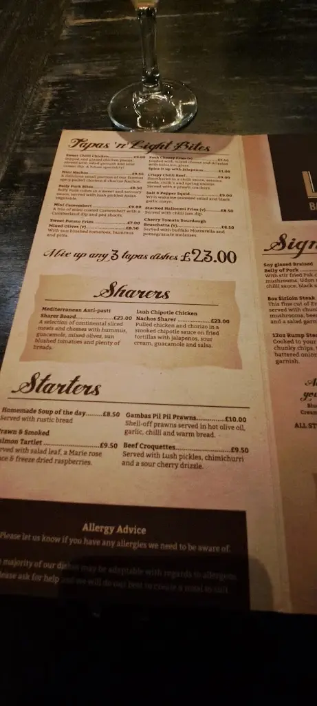 Menu_Lush Bar & Restaurant_Barnstaple_image_2