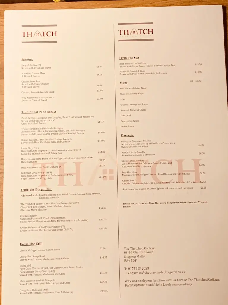 Menu_The Thatched Cottage Inn_Shepton Mallet_image_1