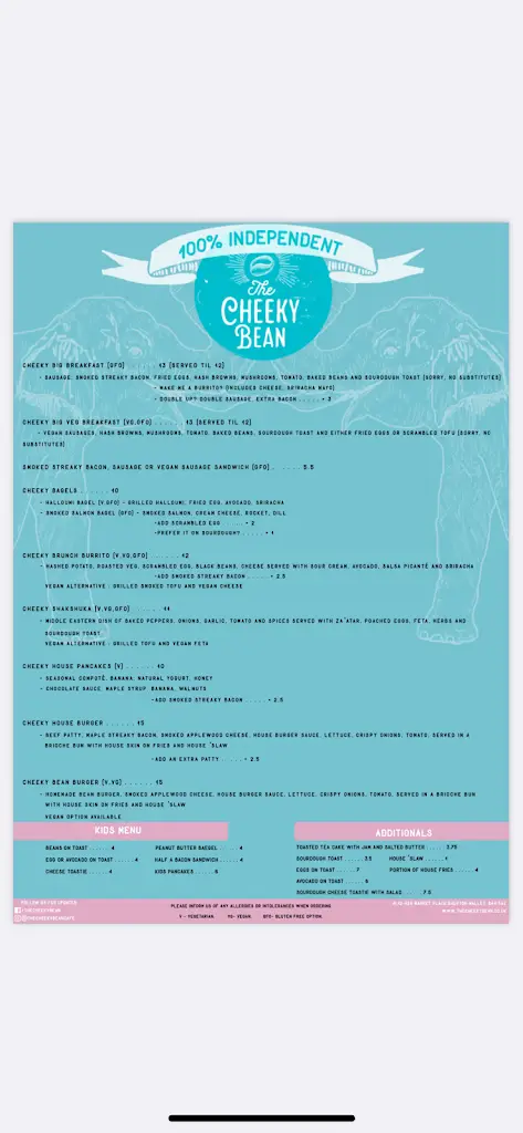 Menu_The Cheeky Bean_Shepton Mallet_image_1