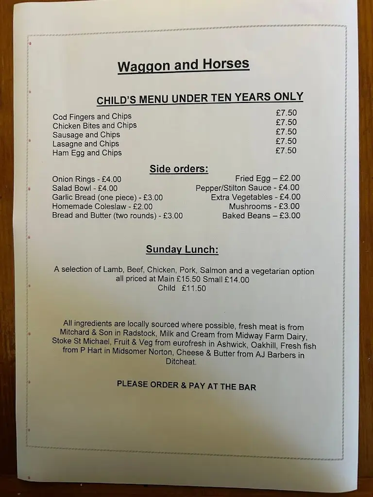 Menu_Waggon & Horses_Shepton Mallet_imagen_1