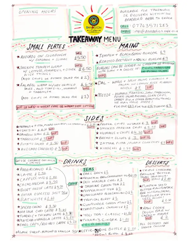 Menu_Dandelion Cafe_Shipley_image_2