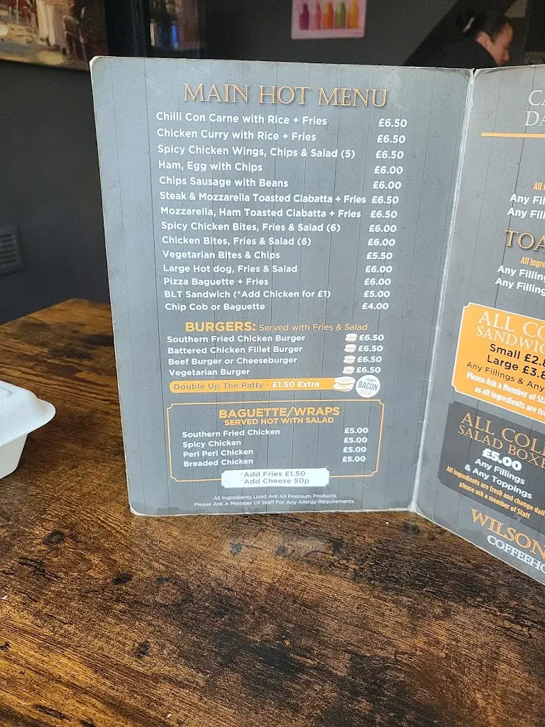Menu_Wilson Wright's Coffee & Food Takeawy_Shirebrook_image_2