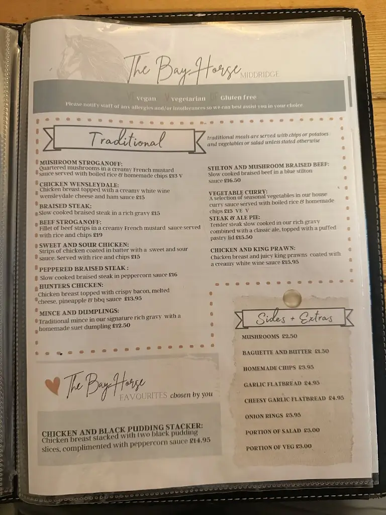 Menu_The Bay Horse Middridge_Shildon_immagine_2