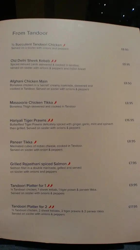 Menu_The Ganges_Barnstaple_image_4