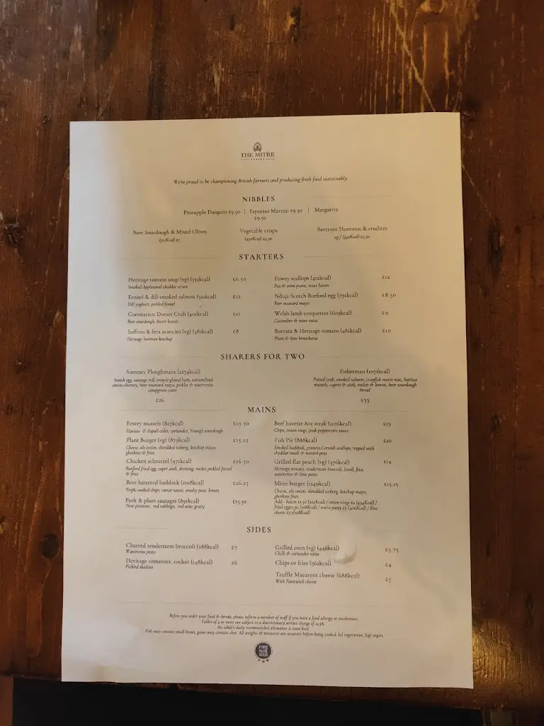 Menu_The Mitre_Shaftesbury_image_3