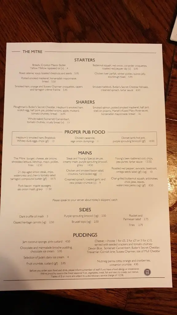 Menu_The Mitre_Shaftesbury_image_4