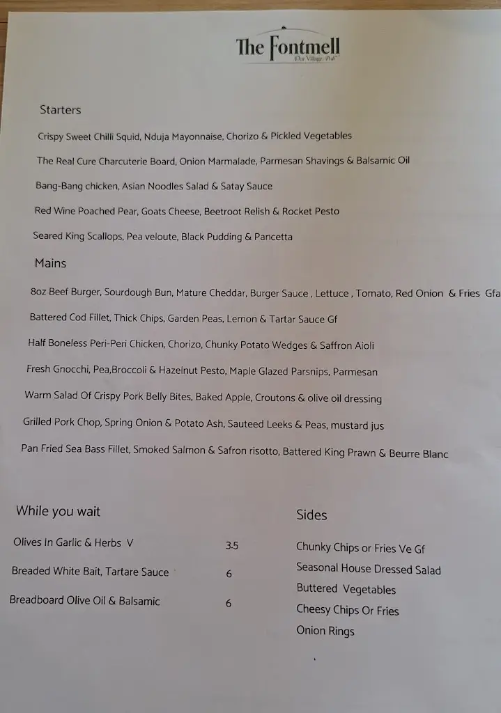 Menu_The Fontmell_Shaftesbury_image_1