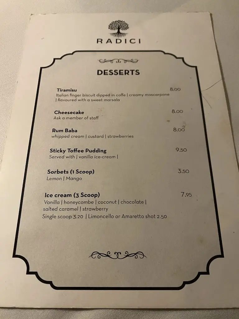 Menu_Radici restaurant shifnal_Shifnal_immagine_2