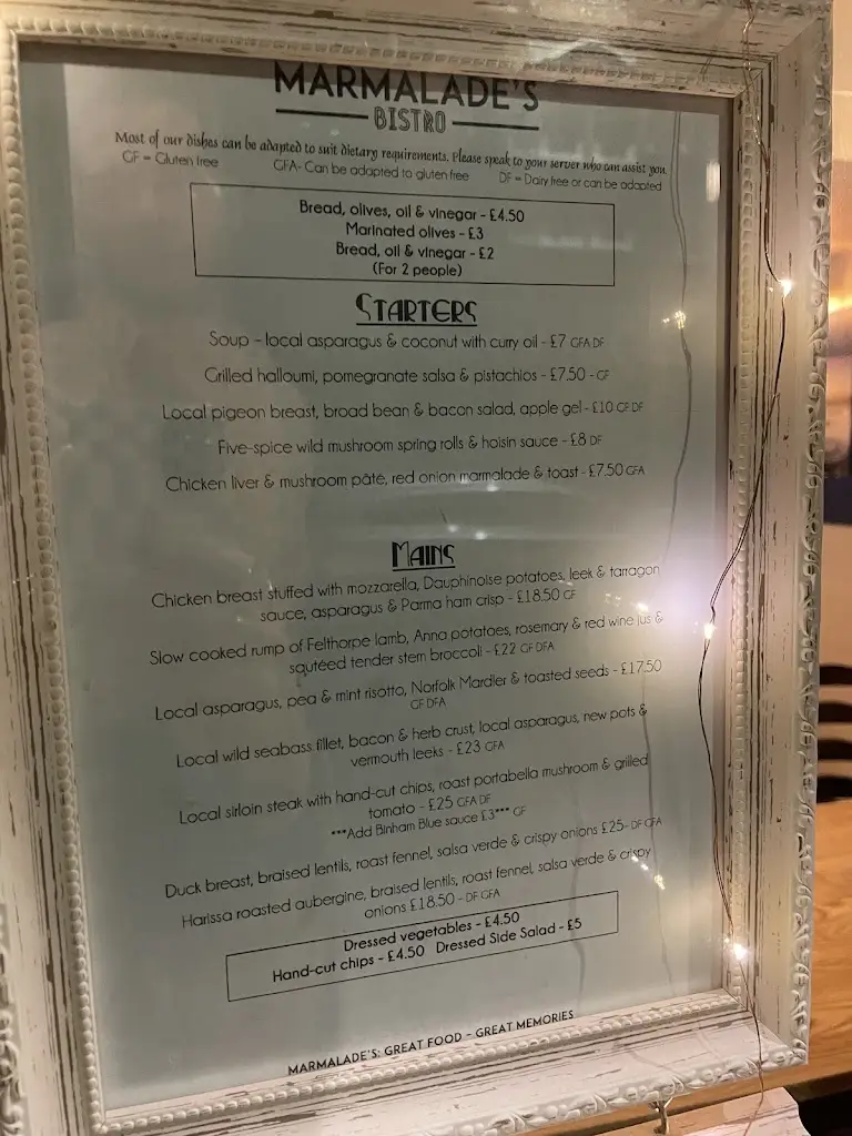 Menu_Marmalade’s Bistro_Sheringham_image_4