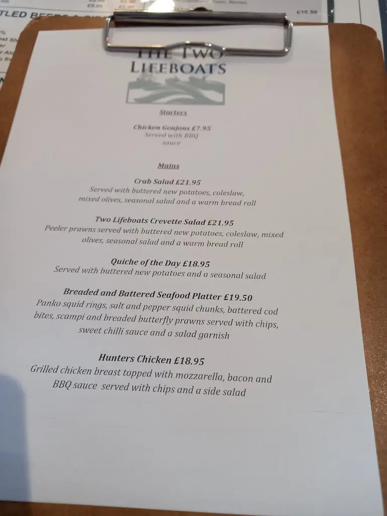 Menu_The Two Lifeboats_Sheringham_image_2