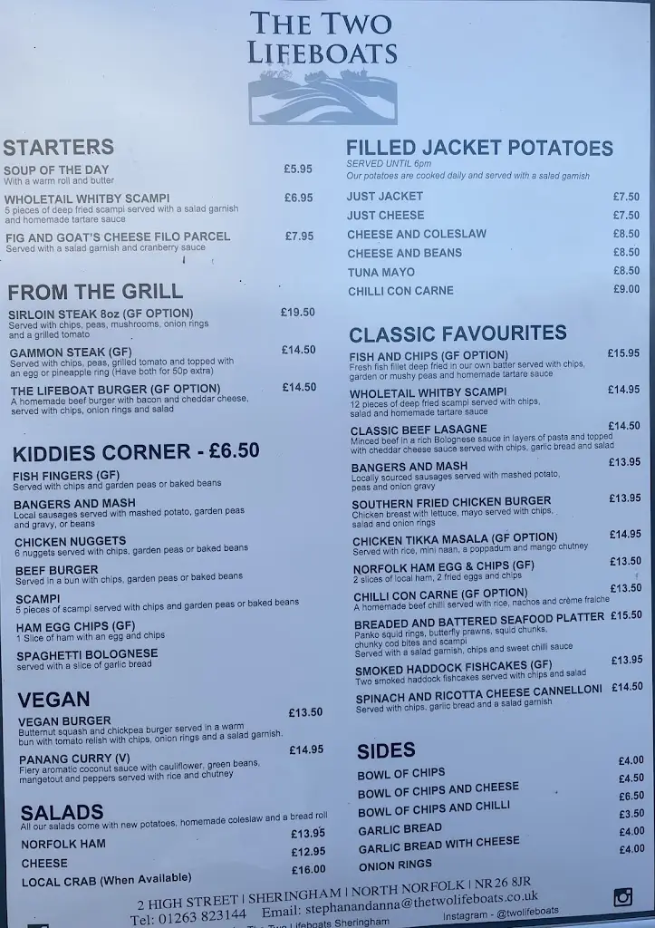 Menu_The Two Lifeboats_Sheringham_image_3