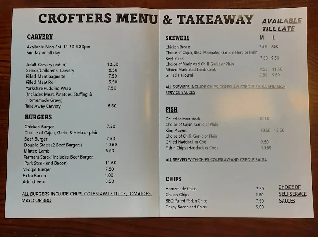 Menu_Crofters Carvery_Sheringham_image_1