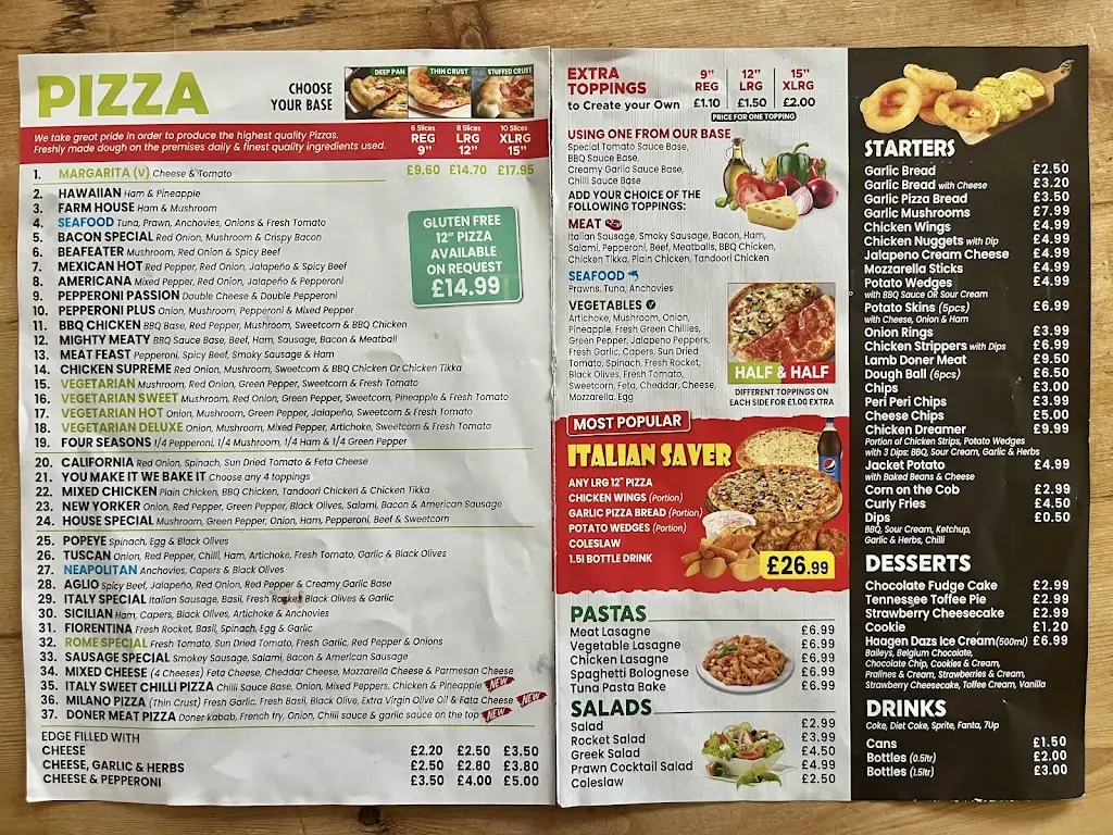 Menu_Italian Pizza Experts LTD_Shepperton_image_1