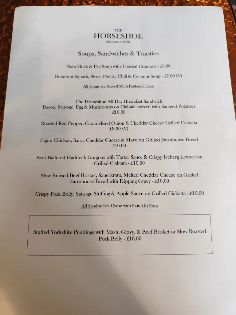 Menu_The Horseshoe_Shipston on Stour_image_1