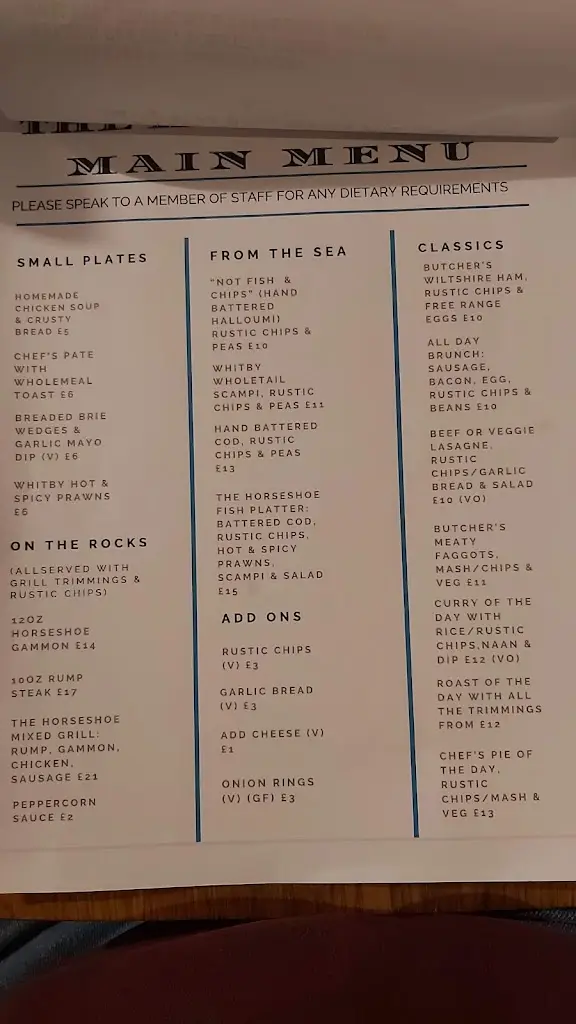 Menu_The Horseshoe_Shipston on Stour_image_2