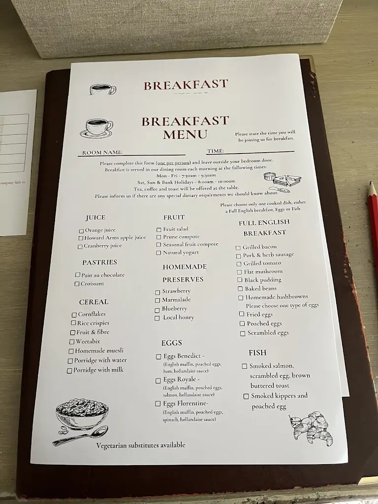 Menu_The Howard Arms Ilmington_Shipston on Stour_immagine_1