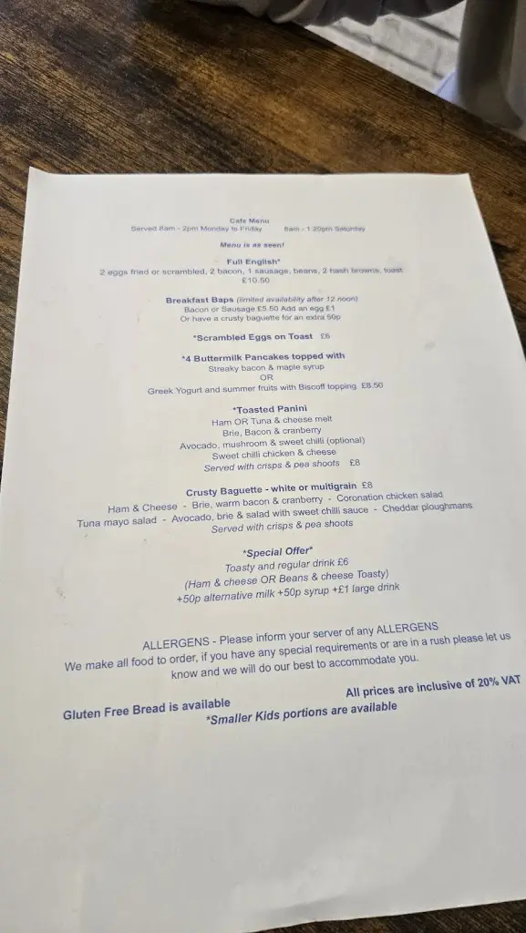 Menu_Blue Bean Coffee Shop & Cafe_Shipston on Stour_image_1