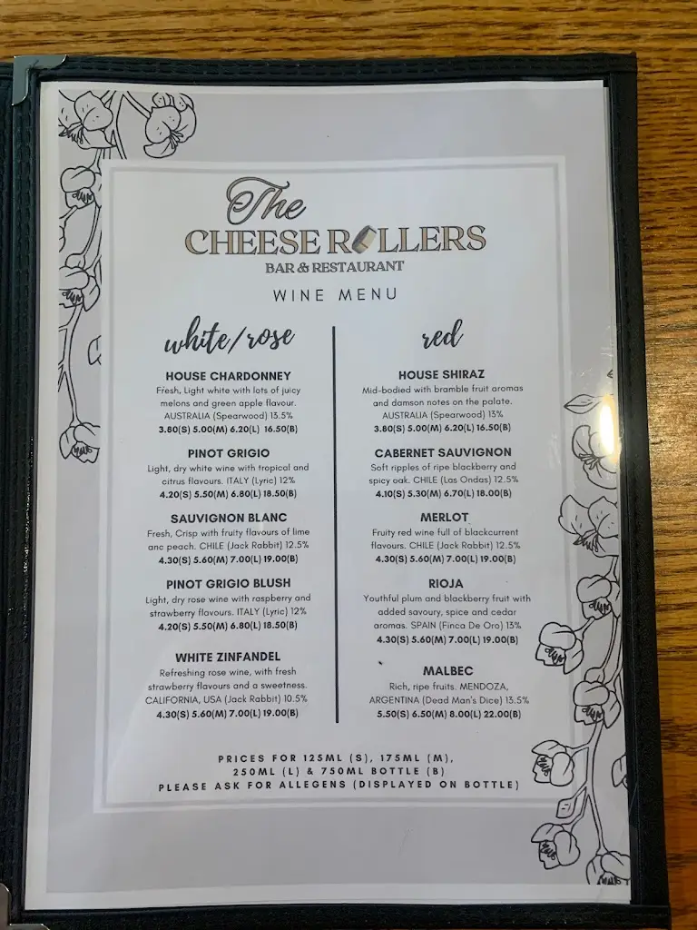 Menu_The Cheese Rollers Bar & Restaurant_Shurdington_image_3