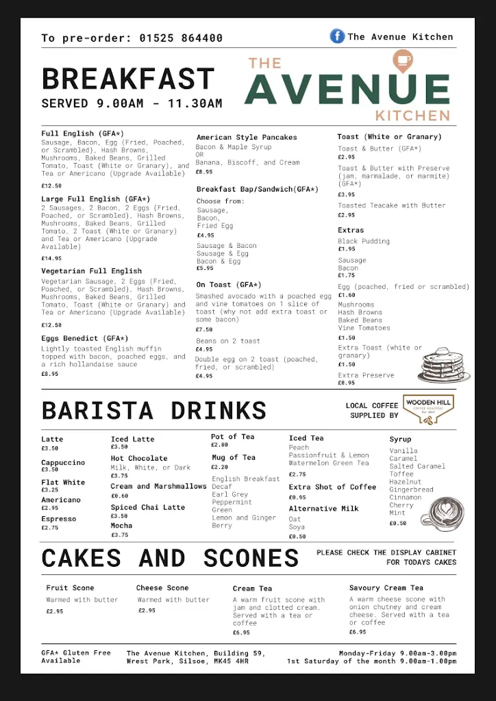 Menu_The Avenue Kitchen_Silsoe_immagine_1