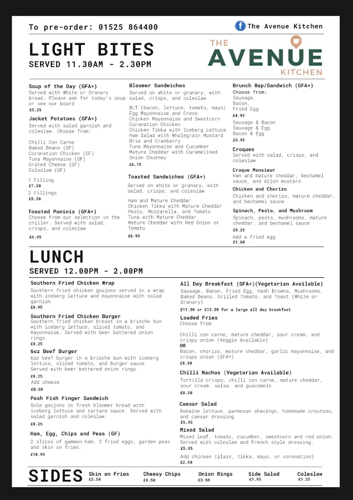 Menu_The Avenue Kitchen_Silsoe_immagine_2