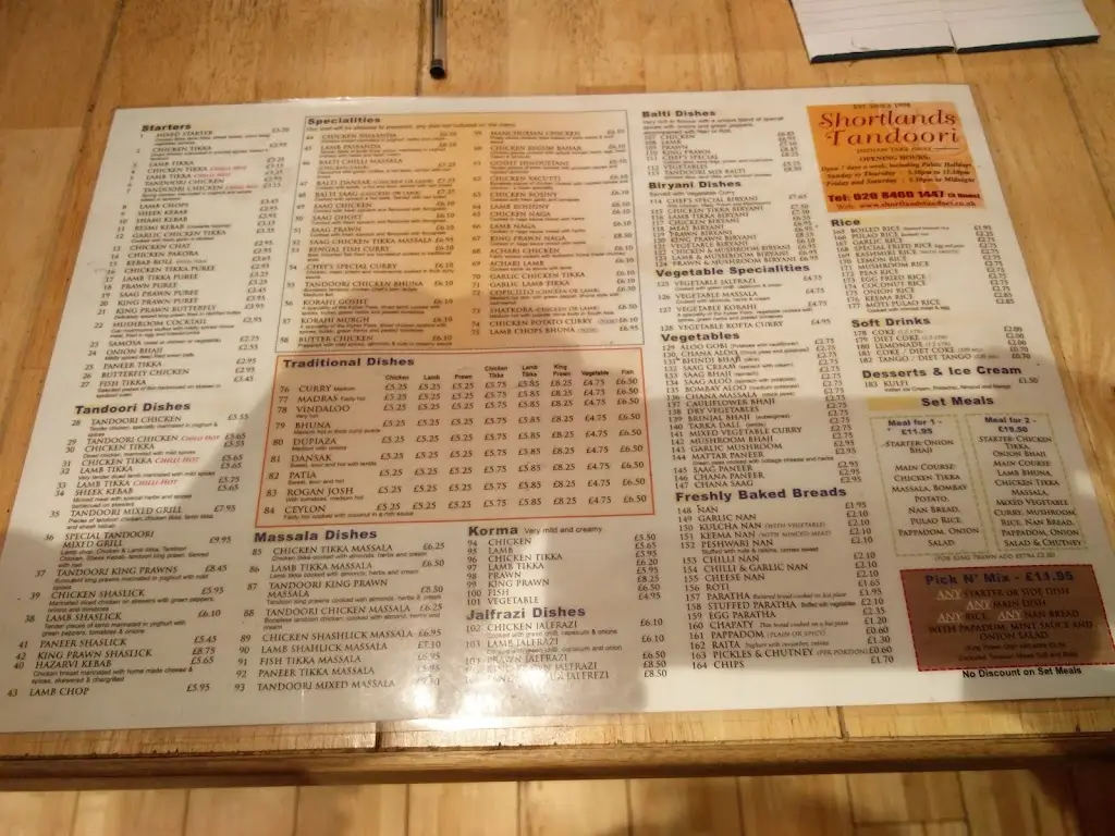 Menu_Shortlands Tandoori_Shortlands_immagine_1