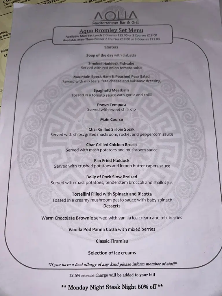 Menu_Aqua Bar & Grill - Bromley_Shortlands_image_1