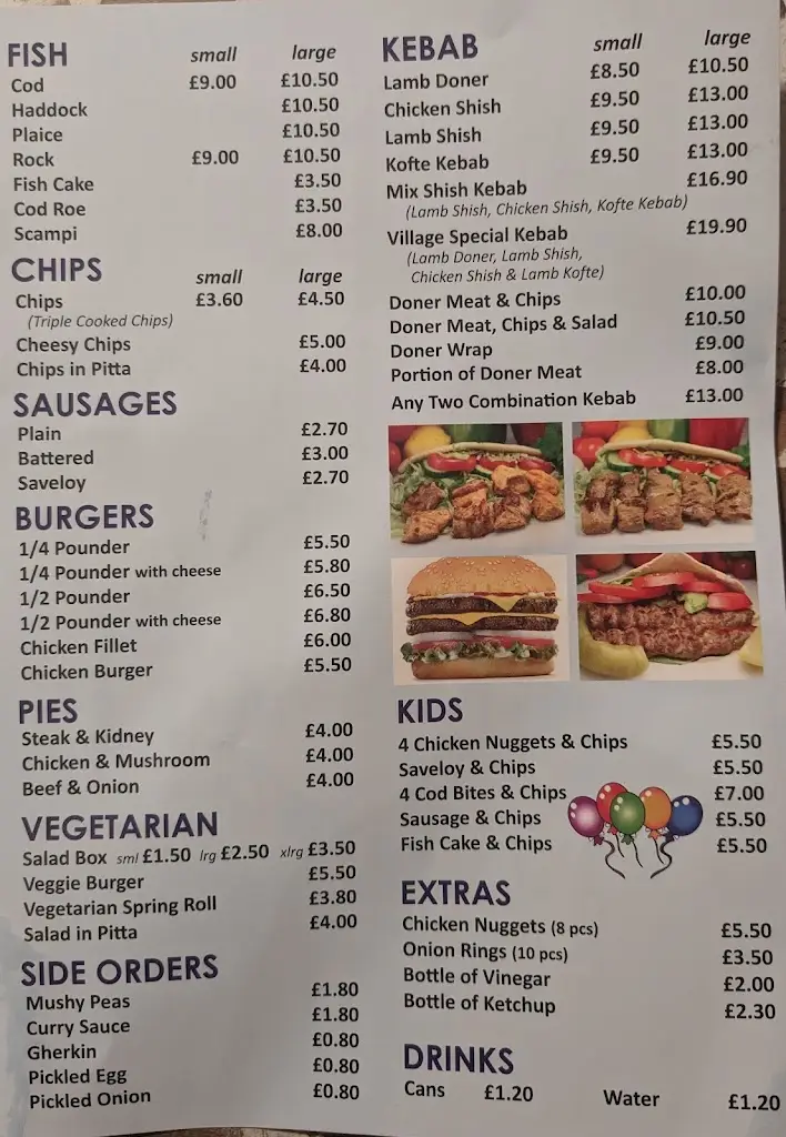 Menu_The Village Fish & Chips_Shortlands_image_1