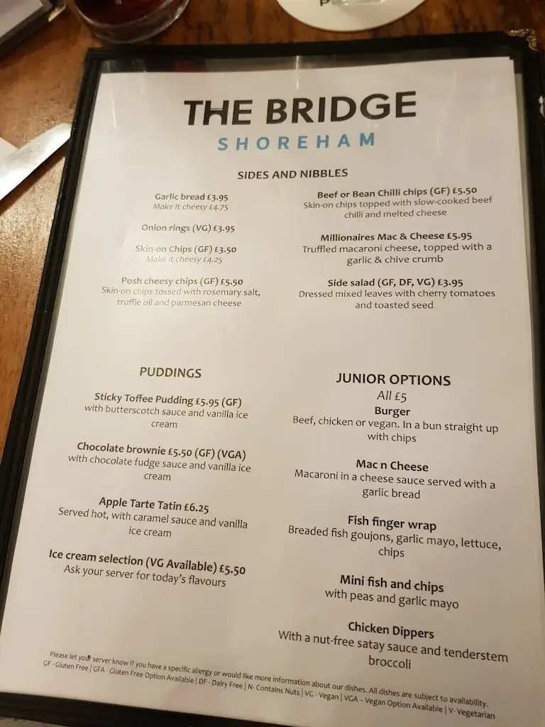 Menu_The Bridge, Shoreham_Shoreham-by-Sea_image_1