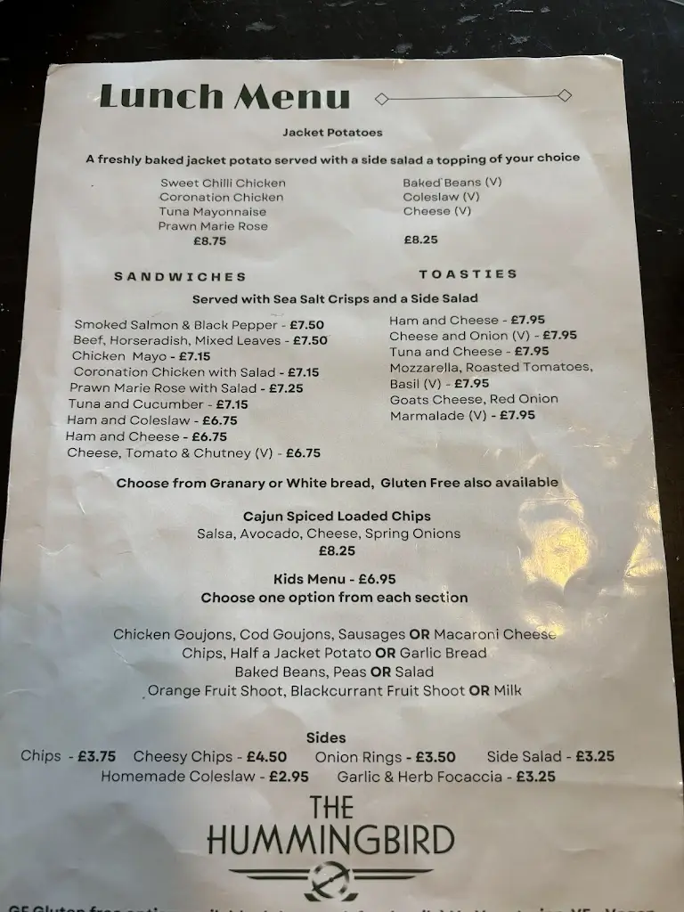Menu_Hummingbird Restaurant_Shoreham-by-Sea_immagine_3