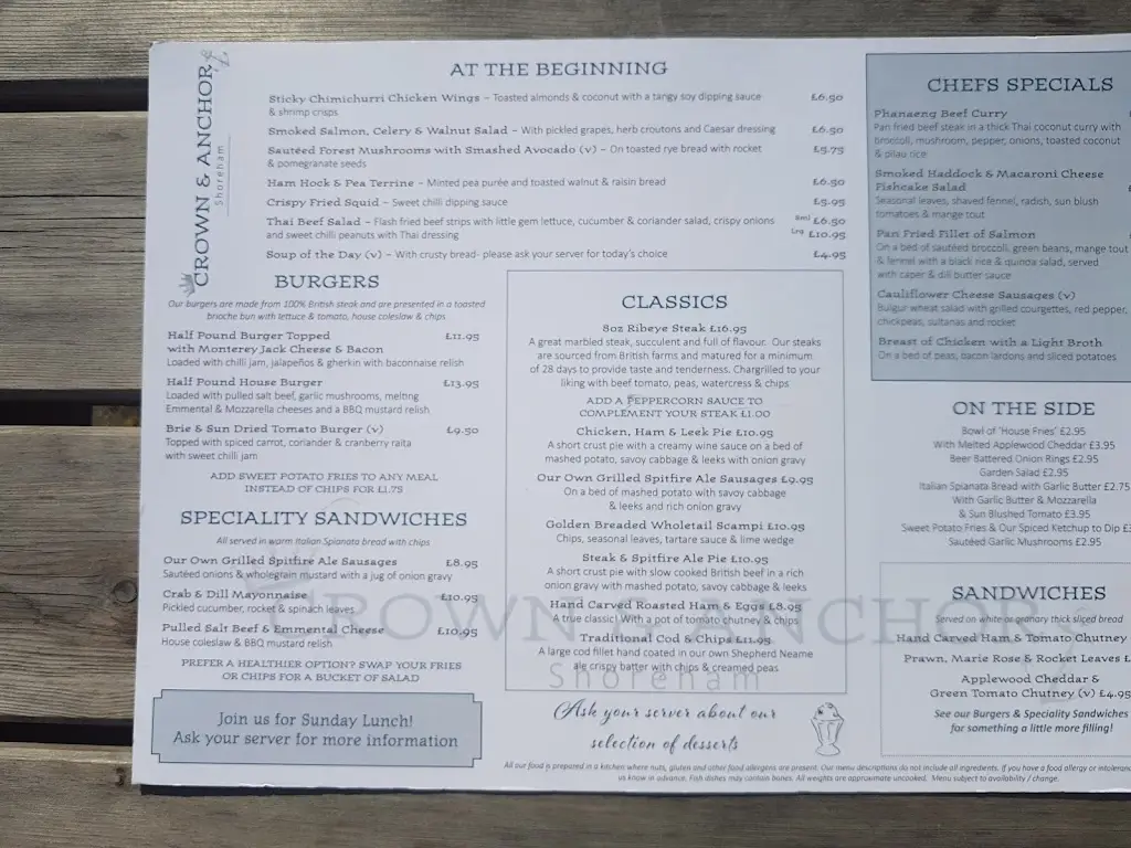 Menu_Crown & Anchor_Shoreham-by-Sea_image_4