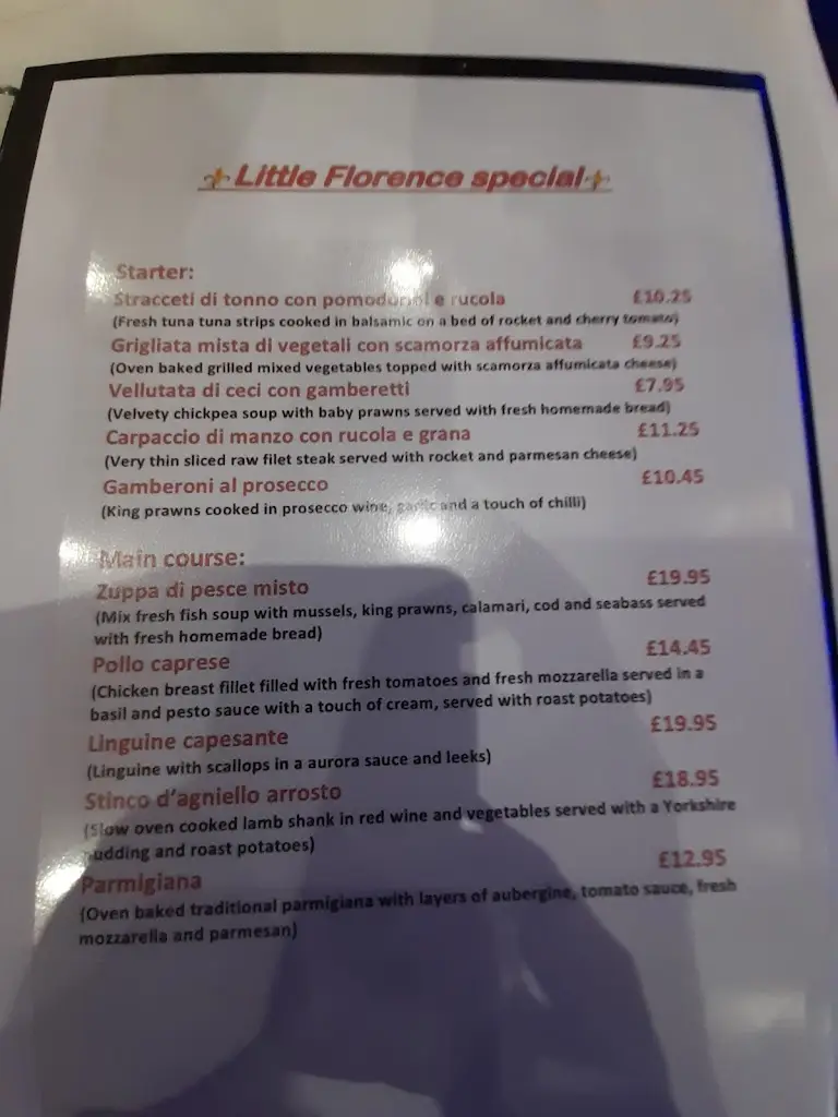 Menu_Little Florence_Sidcup_image_1