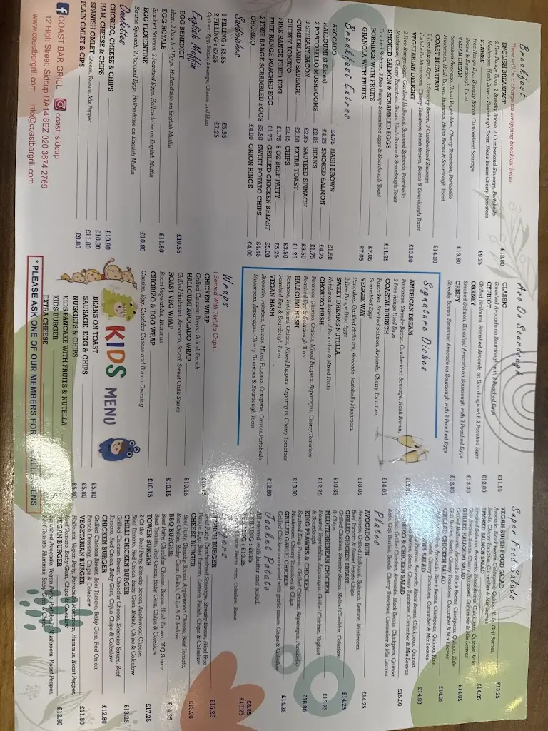 Menu_Coast Bar Grill_Sidcup_image_1