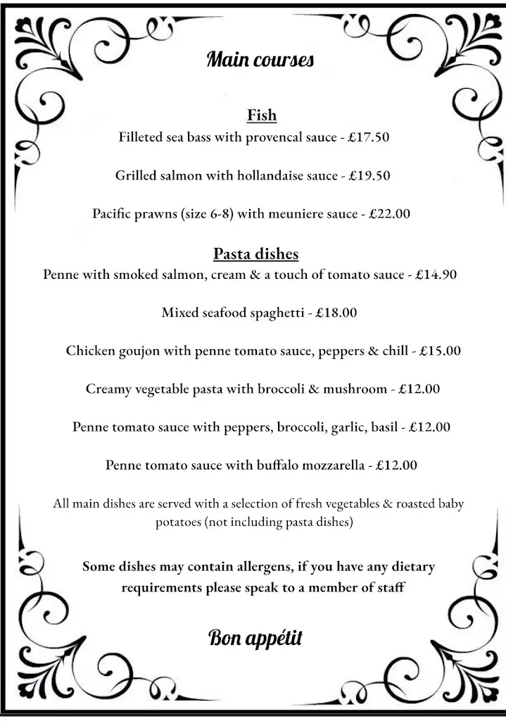 Menu_Pascal Bistro - French Restaurant_Sidcup_immagine_4