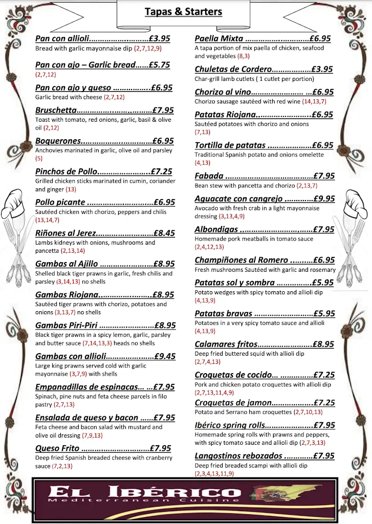 Menu_El Iberico Restaurant_Sidcup_image_2