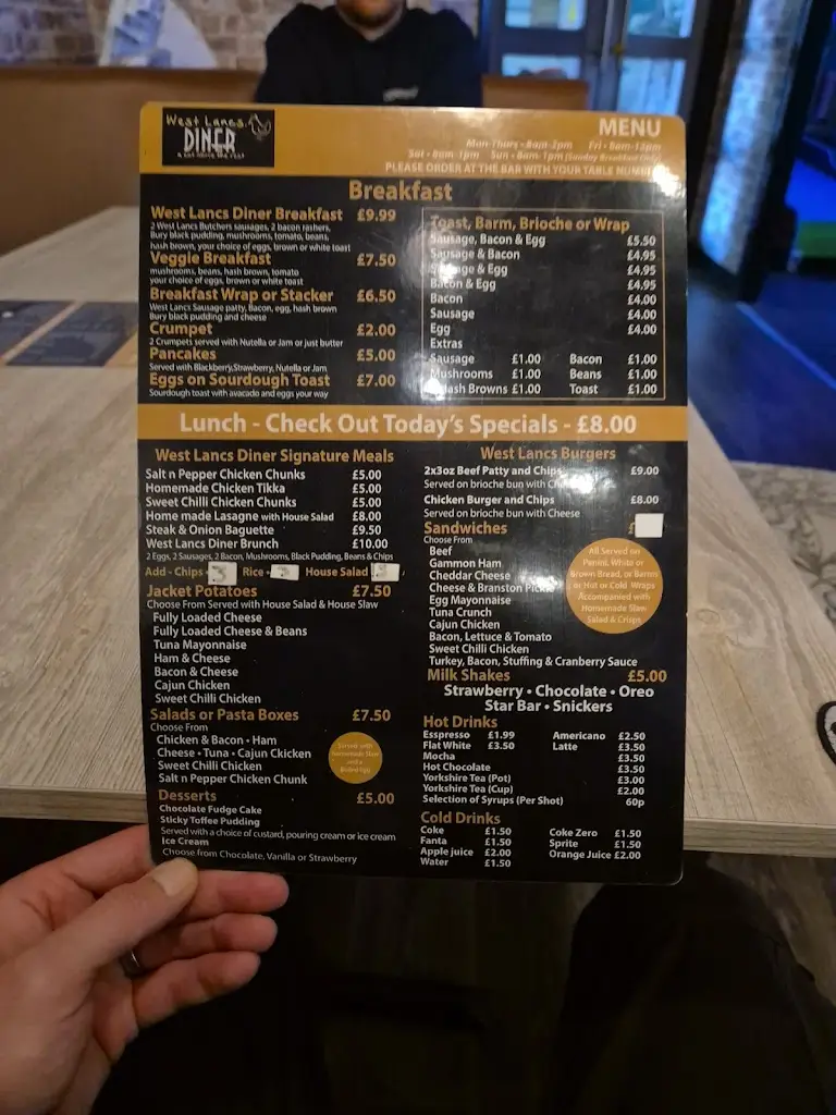 Menu_West lancs Diner_Skelmersdale_image_1
