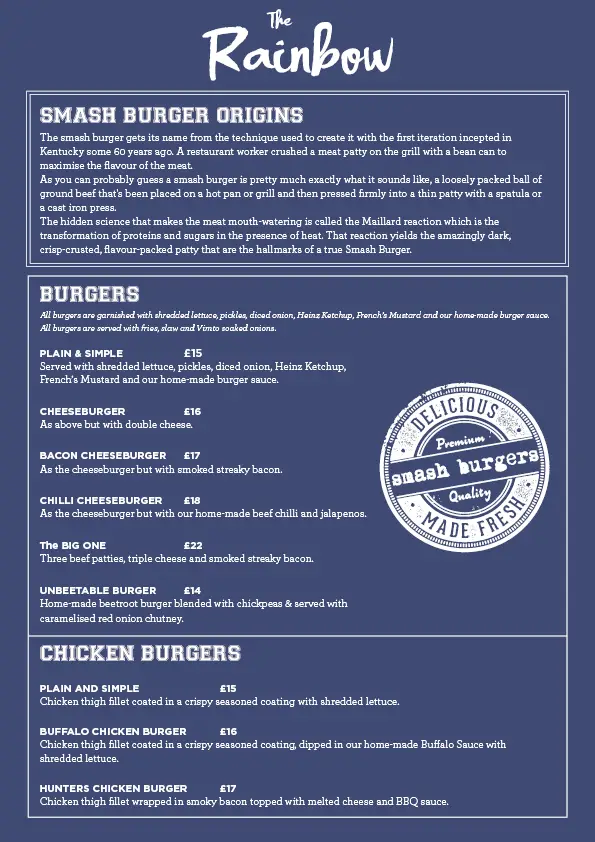 Menu_The Rainbow Cafe & Carvery_South Chailey_image_1