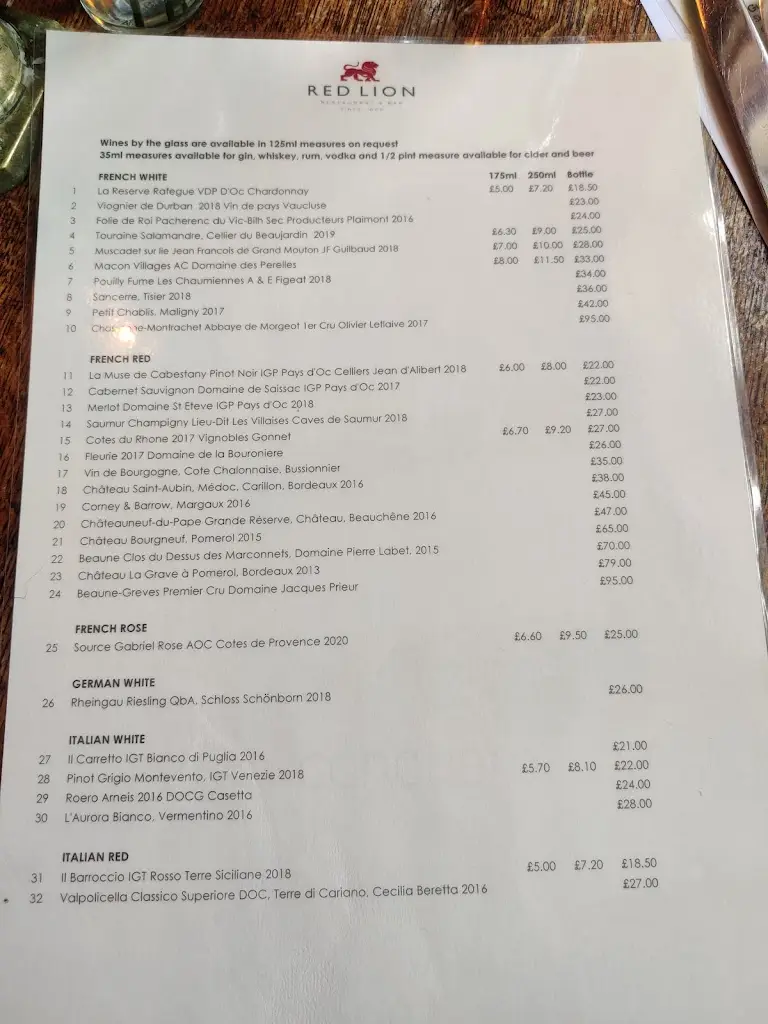 Menu_Red Lion Soham_Soham_image_2