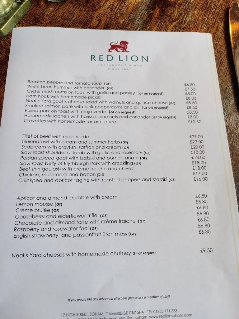 Menu_Red Lion Soham_Soham_image_3