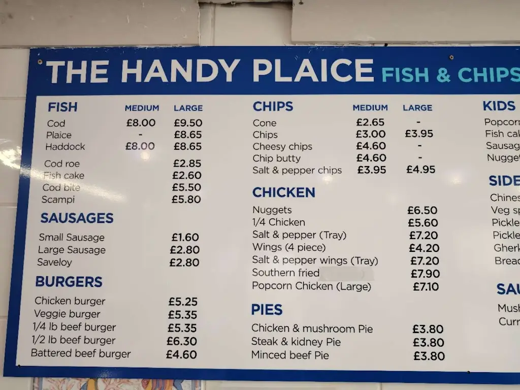 Menu_The Handy Plaice_Soham_image_2