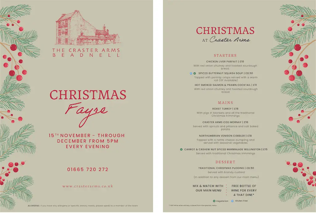 Menu_The Craster Arms_Beadnell_imagen_1