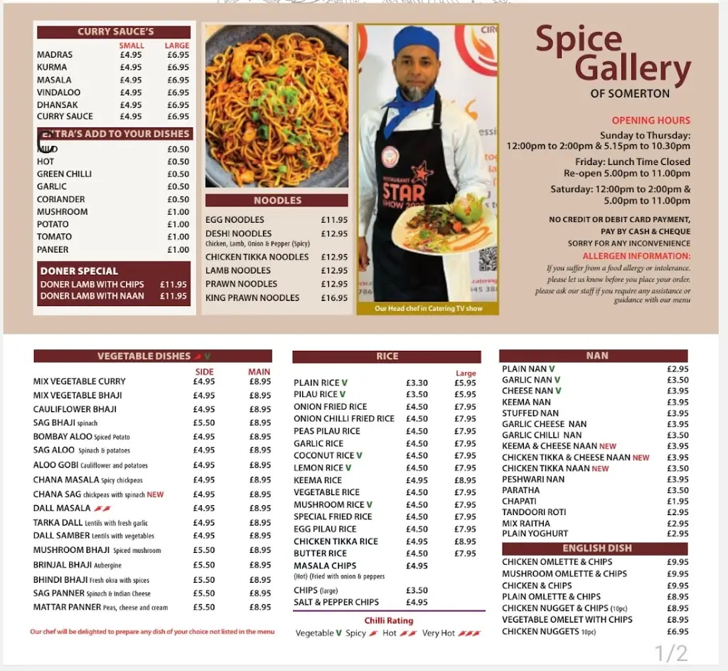 Menu_Spice Gallery_Somerton_immagine_1