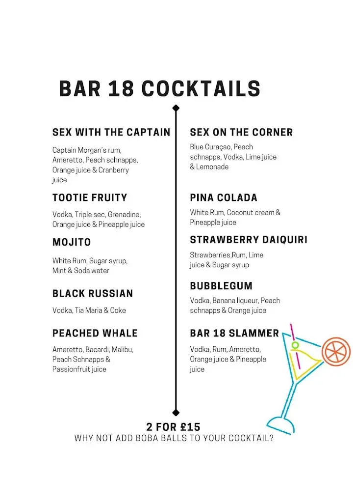 Menu_BAR 18 and The tipsy Teapot_South Hayling_image_1