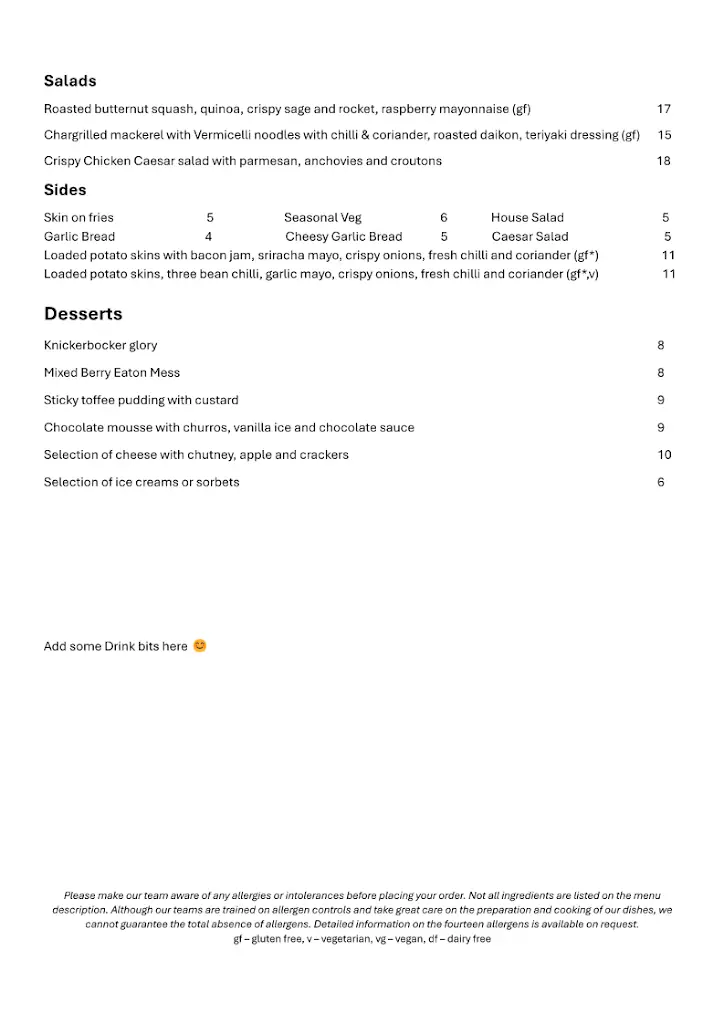 Menu_Eliot Arms_South Cerney_image_1