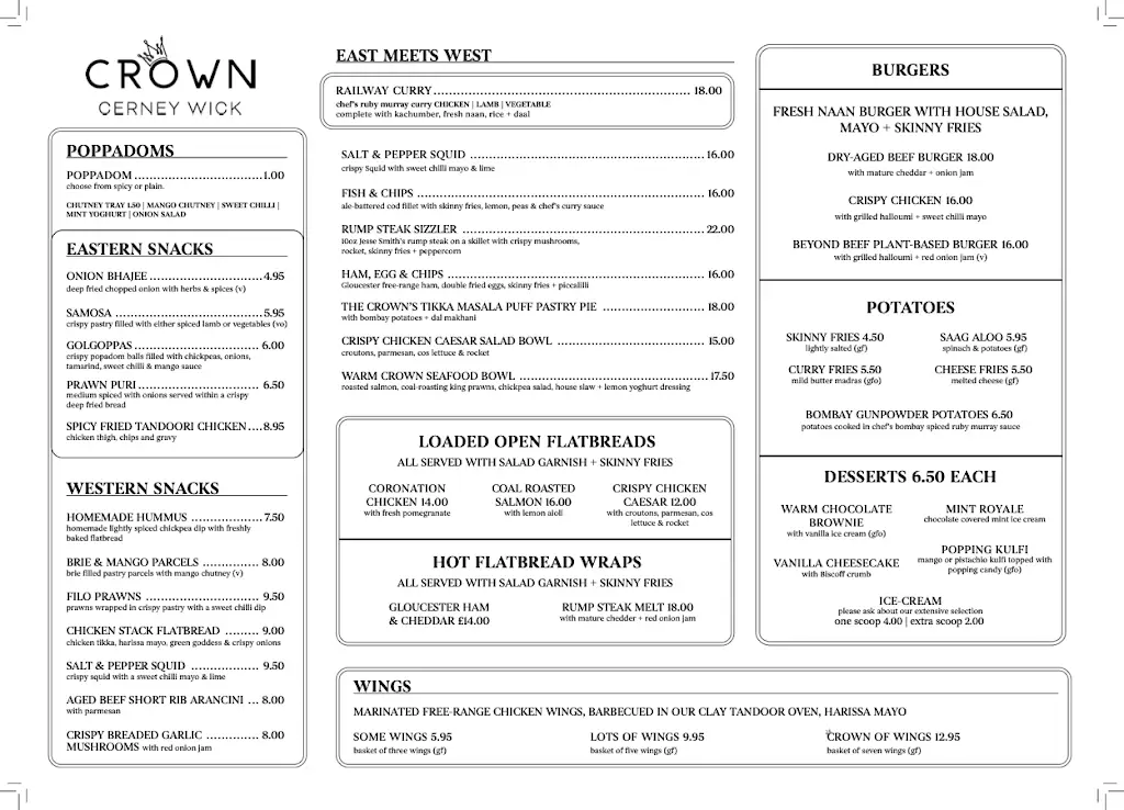 Menu_The Crown @ Cerney Wick_South Cerney_image_1
