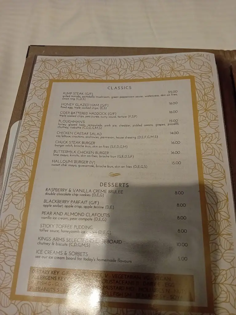 Menu_The Kings Arms Inn_South Petherton_immagine_1