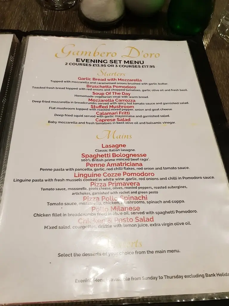 Menu_Gambero D'oro Benfleet_South Benfleet_image_3