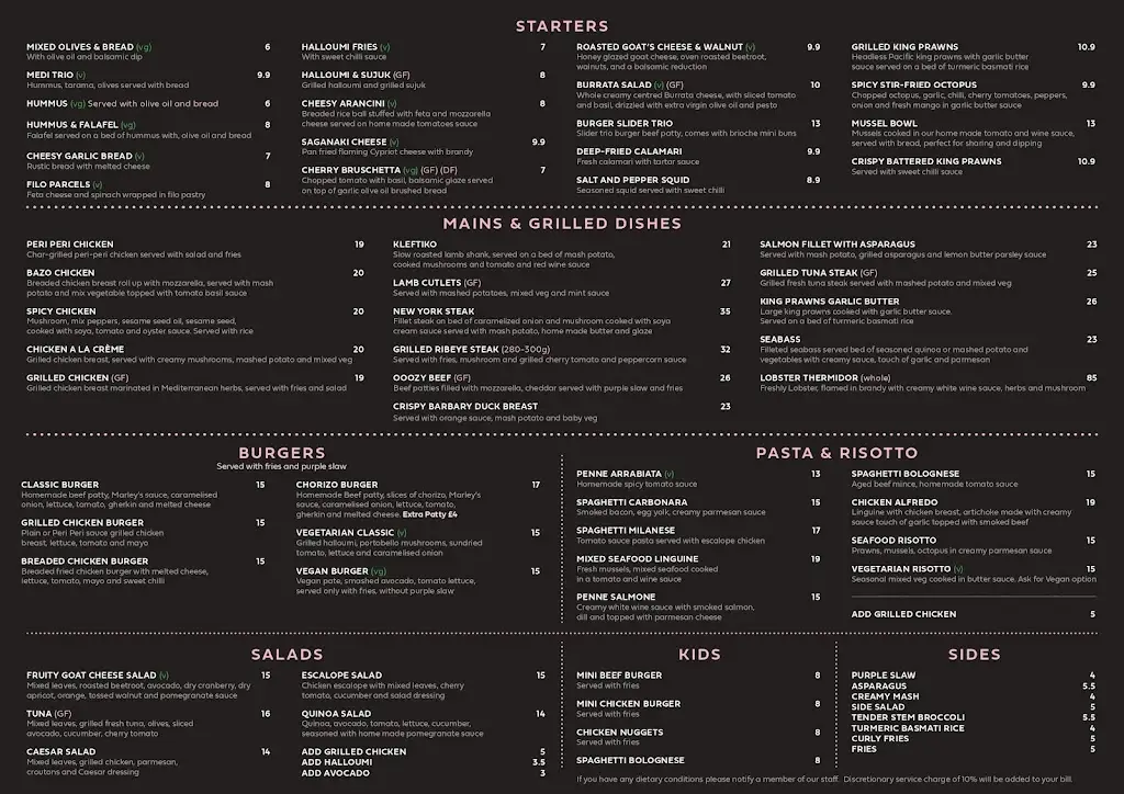 Menu_Marley's Brasserie Benfleet_South Benfleet_image_1